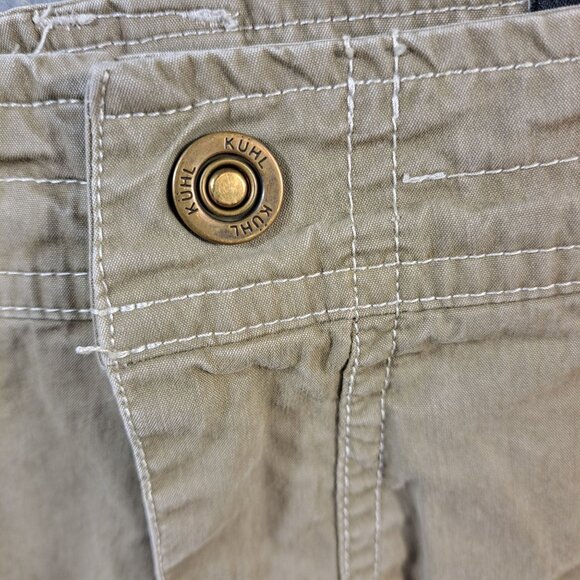 Kühl Mens Cargo Shorts 38 Tan Cotton/Nylon Outdoor Khaki 10.5" Inseam Flat Front - Picture 9 of 15